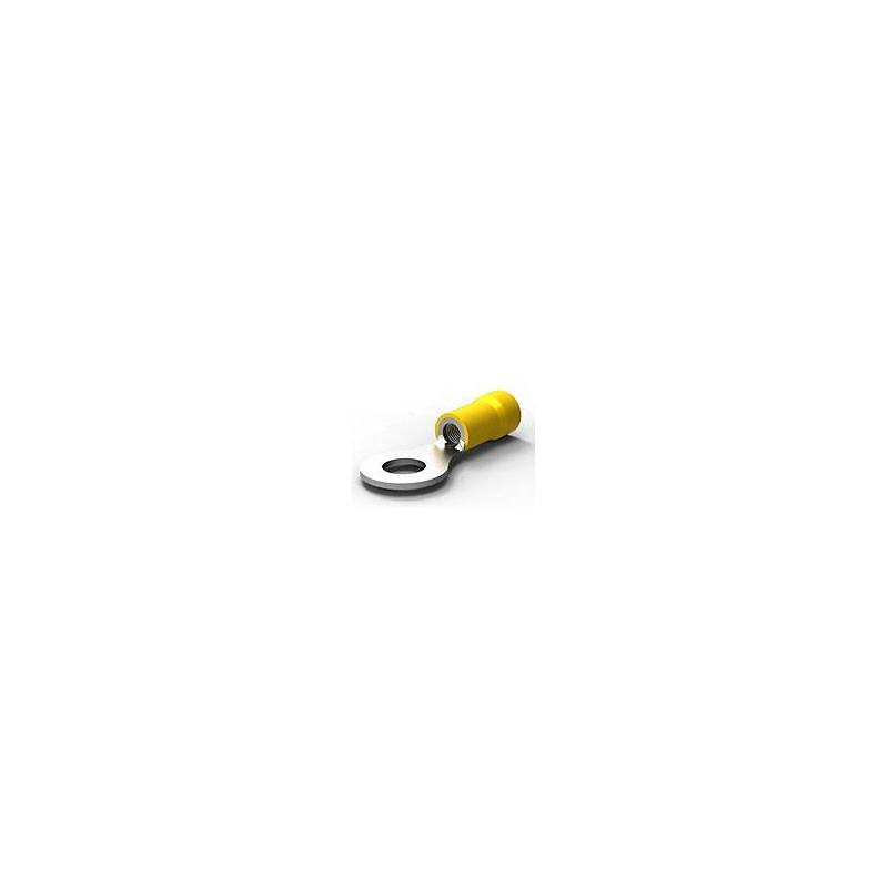 YELLOW RING CONNECTORS TERMINALS 5mm HOLE FOR 3mm²-6mm² CABLE 50 PACK 